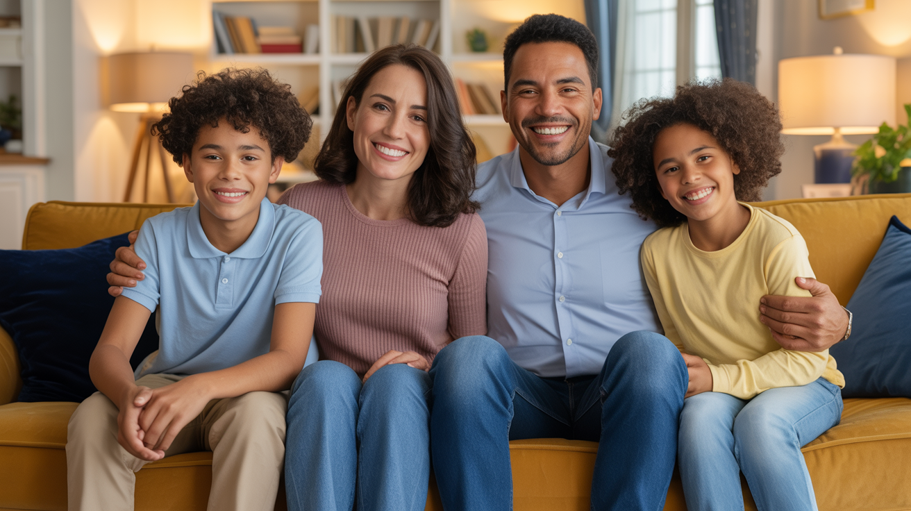 Happy family achieving postsecondary success